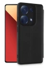 Mey İthalat®   Redmi Note 13 Pro 4G Kılıf Flip Cover - Siyah