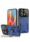 Mey İthalat®   Redmi Note 13 Pro 4G Kılıf Joy Lens Standlı Kapak - Lacivert