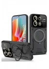 Mey İthalat®   Redmi Note 13 Pro 4G Kılıf Joy Lens Standlı Kapak - Siyah