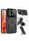 Mey İthalat®   Redmi Note 13 Pro 4G Kılıf Joy Lens Standlı Kapak - Siyah