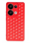 Mey İthalat®   Redmi Note 13 Pro 4G Kılıf Petek Silikon Kapak - Kırmızı