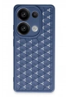 Mey İthalat®   Redmi Note 13 Pro 4G Kılıf Petek Silikon Kapak - Lacivert