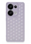 Mey İthalat®   Redmi Note 13 Pro 4G Kılıf Petek Silikon Kapak - Lila