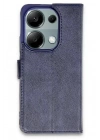 Mey İthalat®   Redmi Note 13 Pro 4G Kılıf Trend S Plus Kapaklı Kılıf - Lacivert
