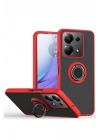 Mey İthalat®   Redmi Note 13 Pro 4G Montreal Yüzüklü Silikon Kapak - Kırmızı