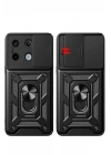 Mey İthalat®   Redmi Note 13 Pro 4G Pars Lens Yüzüklü Silikon - Siyah