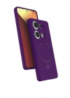 Mey İthalat®   Redmi Note 13 Pro 4G Regal Magsafe Standlı Kapak - Derin Mor