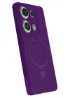 Mey İthalat®   Redmi Note 13 Pro 4G Regal Magsafe Standlı Kapak - Derin Mor