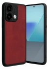 Mey İthalat®   Redmi Note 13 Pro 5G Kılıf Aras Deri Kapak - Kırmızı