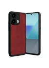 Mey İthalat®   Redmi Note 13 Pro 5G Kılıf Aras Deri Kapak - Kırmızı