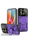 Mey İthalat®   Redmi Note 13 Pro 5G Kılıf Joy Lens Standlı Kapak - Mor