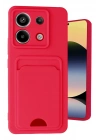 Mey İthalat®   Redmi Note 13 Pro 5G Kılıf Kelvin Kartvizitli Silikon - Kırmızı