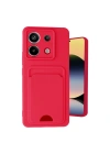 Mey İthalat®   Redmi Note 13 Pro 5G Kılıf Kelvin Kartvizitli Silikon - Kırmızı