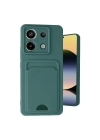 Mey İthalat®   Redmi Note 13 Pro 5G Kılıf Kelvin Kartvizitli Silikon - Koyu Yeşil