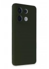 Mey İthalat®   Redmi Note 13 Pro 5G Kılıf Nano içi Kadife Silikon - Koyu Yeşil