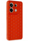 Mey İthalat®   Redmi Note 13 Pro 5G Kılıf Petek Silikon Kapak - Kırmızı