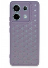 Mey İthalat®   Redmi Note 13 Pro 5G Kılıf Petek Silikon Kapak - Lila