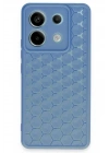Mey İthalat®   Redmi Note 13 Pro 5G Kılıf Petek Silikon Kapak - Mavi