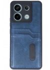 Mey İthalat®   Redmi Note 13 Pro 5G Kılıf Sara Kartvizitli Deri Kılıf - Lacivert