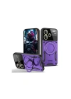 Mey İthalat®   Redmi Note 13 Pro Plus Joy Lens Standlı Kapak - Mor