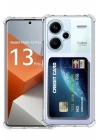 Mey İthalat®   Redmi Note 13 Pro Plus Kılıf Kart Şeffaf Silikon - Şeffaf