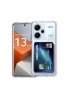 Mey İthalat®   Redmi Note 13 Pro Plus Kılıf Kart Şeffaf Silikon - Şeffaf