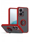 Mey İthalat®   Redmi Note 13 Pro Plus Kılıf Montreal Yüzüklü Silikon Kapak - Kırmızı