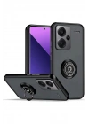 Mey İthalat®   Redmi Note 13 Pro Plus Kılıf Montreal Yüzüklü Silikon Kapak - Siyah