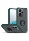 Mey İthalat®   Redmi Note 13 Pro Plus Kılıf Montreal Yüzüklü Silikon Kapak - Yeşil