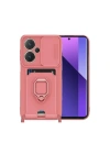 Mey İthalat®   Redmi Note 13 Pro Plus Kılıf Zuma Kartvizitli Yüzüklü Silikon - Pembe