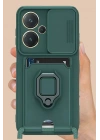 Mey İthalat®   Redmi Note 13 Pro Plus Kılıf Zuma Kartvizitli Yüzüklü Silikon - Yeşil