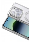 Mey İthalat®   Redmi Note 14 4G Joke Simli Magneticsafe Kılıf - Gümüş