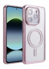 Mey İthalat®   Redmi Note 14 4G Joke Simli Magneticsafe Kılıf - Pembe