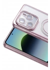Mey İthalat®   Redmi Note 14 4G Joke Simli Magneticsafe Kılıf - Pembe