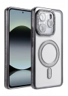 Mey İthalat®   Redmi Note 14 4G Joke Simli Magneticsafe Kılıf - Siyah