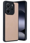 Mey İthalat®   Redmi Note 14 4G Kılıf Aras Deri Kapak - Pudra
