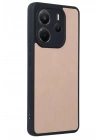 Mey İthalat®   Redmi Note 14 4G Kılıf Aras Deri Kapak - Pudra