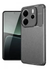 Mey İthalat®   Redmi Note 14 4G Kılıf Auto Focus Karbon Kapak - Gri