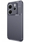Mey İthalat®   Redmi Note 14 4G Kılıf Auto Focus Karbon Kapak - Lacivert