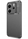 Mey İthalat®   Redmi Note 14 4G Kılıf Auto Focus Karbon Kapak - Siyah