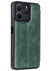 Mey İthalat®   Redmi Note 14 4G Kılıf Flip Cover - Koyu Yeşil
