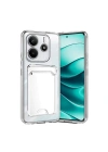 Mey İthalat®   Redmi Note 14 4G Kılıf Kart Şeffaf Silikon - Şeffaf