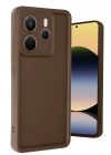 Mey İthalat®   Redmi Note 14 4G Kılıf Viera Silikon - Kahverengi