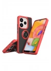 Mey İthalat®   Redmi Note 14 4G Montreal Yüzüklü Silikon Kapak - Kırmızı
