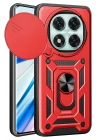 Mey İthalat®   Redmi Note 14 Pro 4G Kılıf Pars Lens Yüzüklü Silikon - Kırmızı
