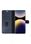 Mey İthalat®   Redmi Note 14 Pro 4G Kılıf Trend S Plus Kapaklı Kılıf - Siyah