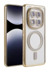 Mey İthalat®   Redmi Note 14 Pro 5G Joke Simli Magneticsafe Kılıf - Gold