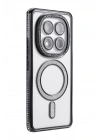 Mey İthalat®   Redmi Note 14 Pro 5G Joke Simli Magneticsafe Kılıf - Siyah