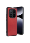 Mey İthalat®   Redmi Note 14 Pro 5G Kılıf Aras Deri Kapak - Kırmızı