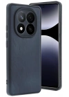 Mey İthalat®   Redmi Note 14 Pro 5G Kılıf Aras Deri Kapak - Lacivert